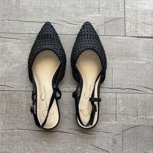 NWOT Jessica Simpson Black Woven Flats